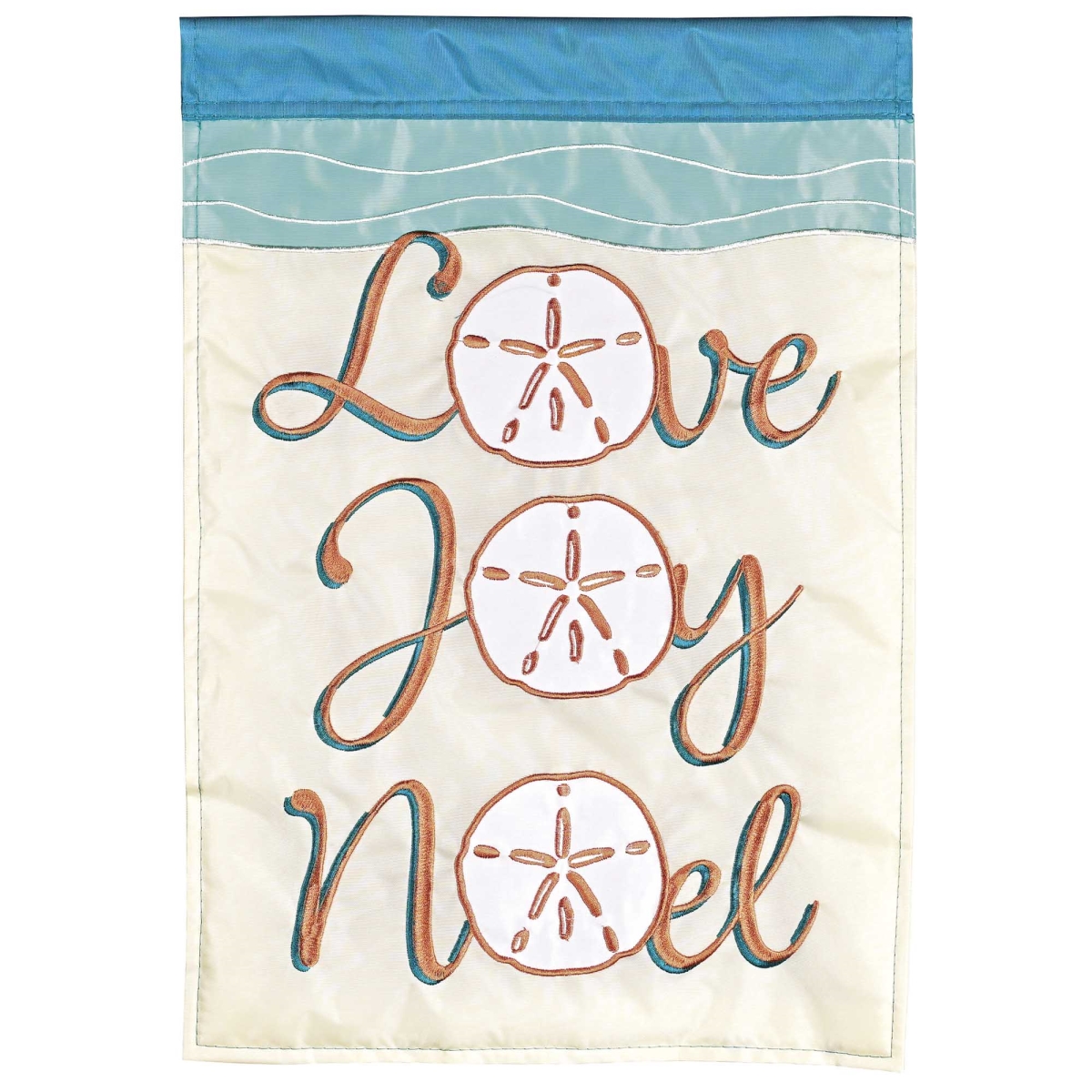 M012138 Garden Flag Sand Dollar Love Joy Noel
