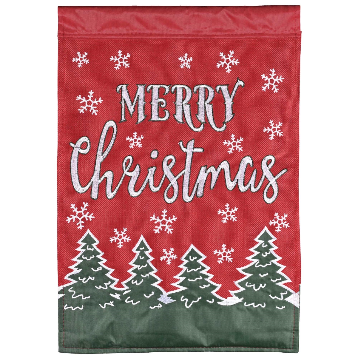M012144 Garden Flag Merry Christmas Tree Flakes