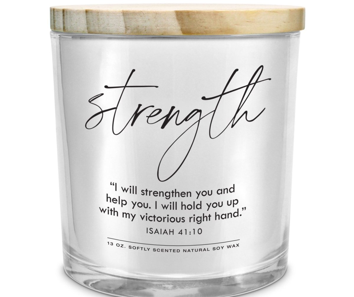 Picture of Dicksons 35062 Soy Candle Strength Isaiah 41:10