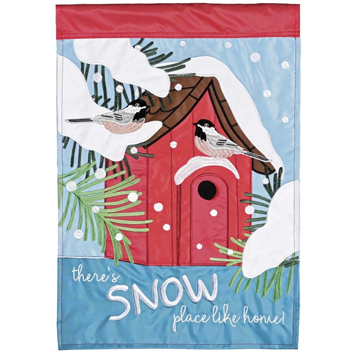 M012132 Garden Flag Theres Snow Place Like Home