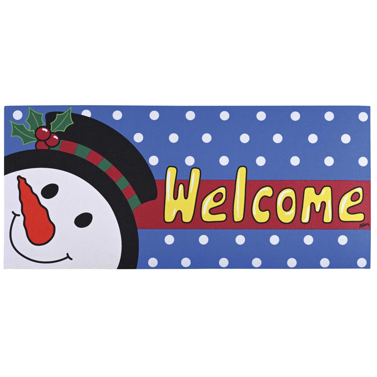 DM012130 Doormat Insert Welcome Snowman Hat