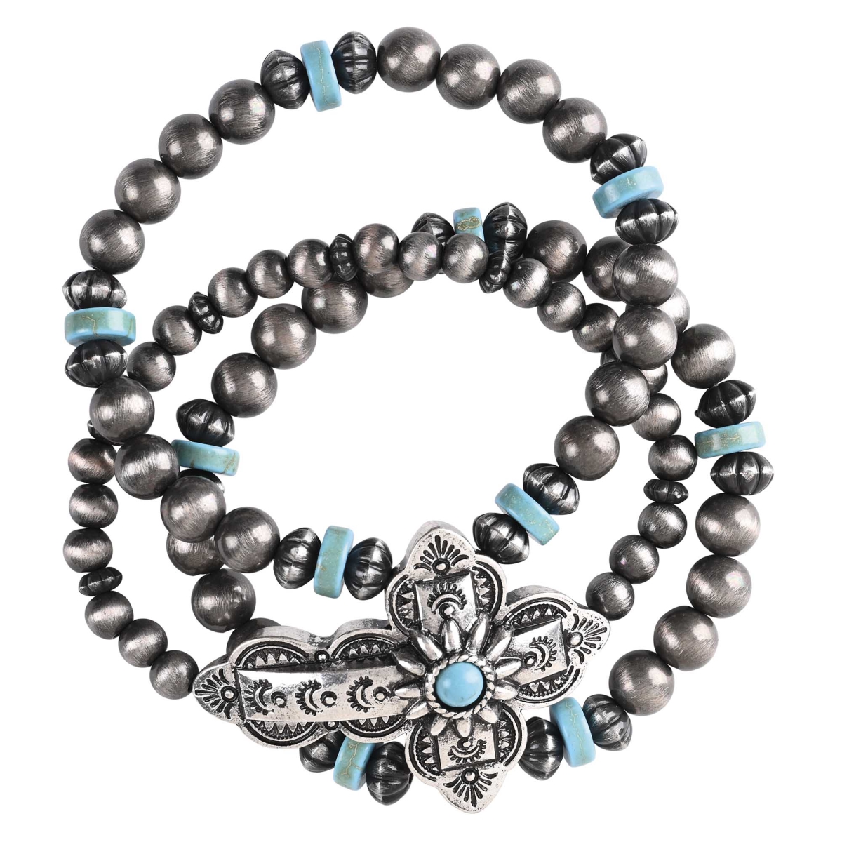 Picture of Dicksons 35-8122T Bracelet Turquoise Triple Stack Cross