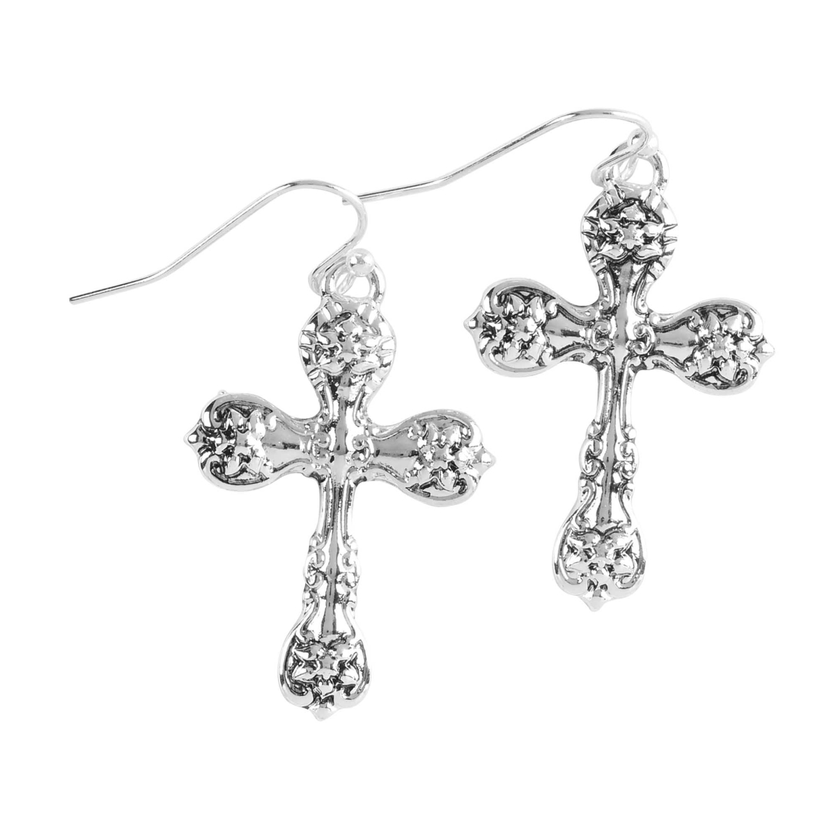 Picture of Dicksons 35-8601 Earrings Silver Plate Spoon Crosses