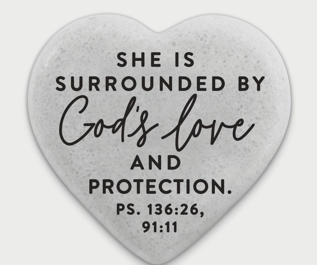 40791 Heart Stone She Is Surrounded By God