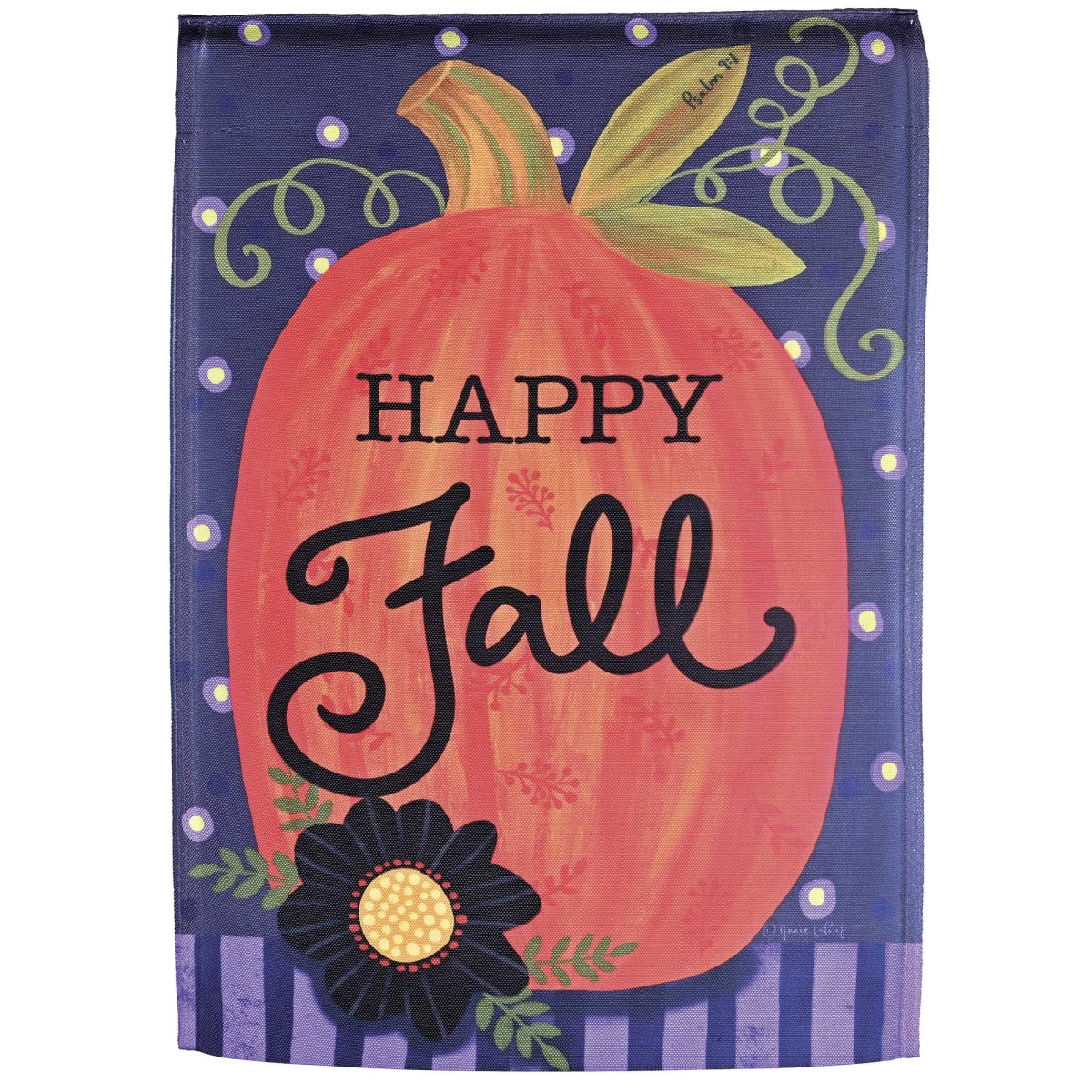 M080327 Garden Flag Whimsical Pumpkin Happy Fall
