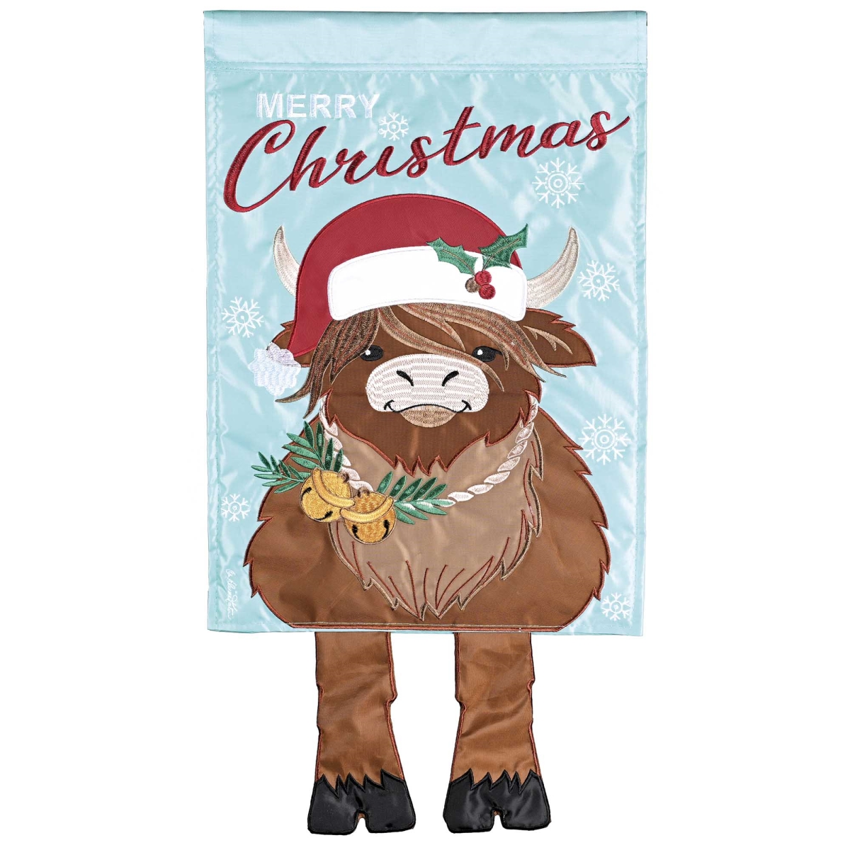 M012102 Crazy Leg Highland Cow Merry Christmas