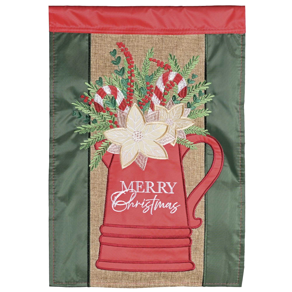 M012135 Garden Flag Christmas Evergreen Pitcher