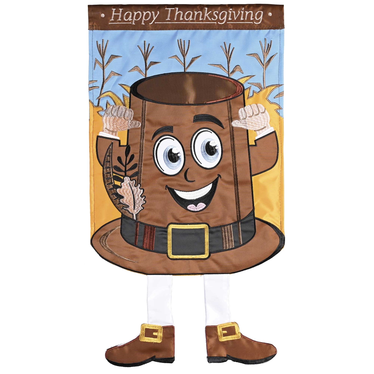M012158 Crazy Leg Pilgrim Hat Happy Thanksgiving