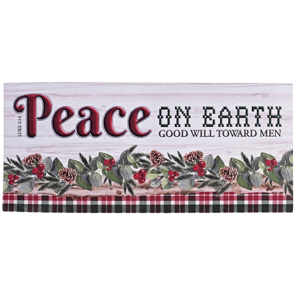 CHDMI-2160 Doormat Insert Peace On Earth Luke 2:14