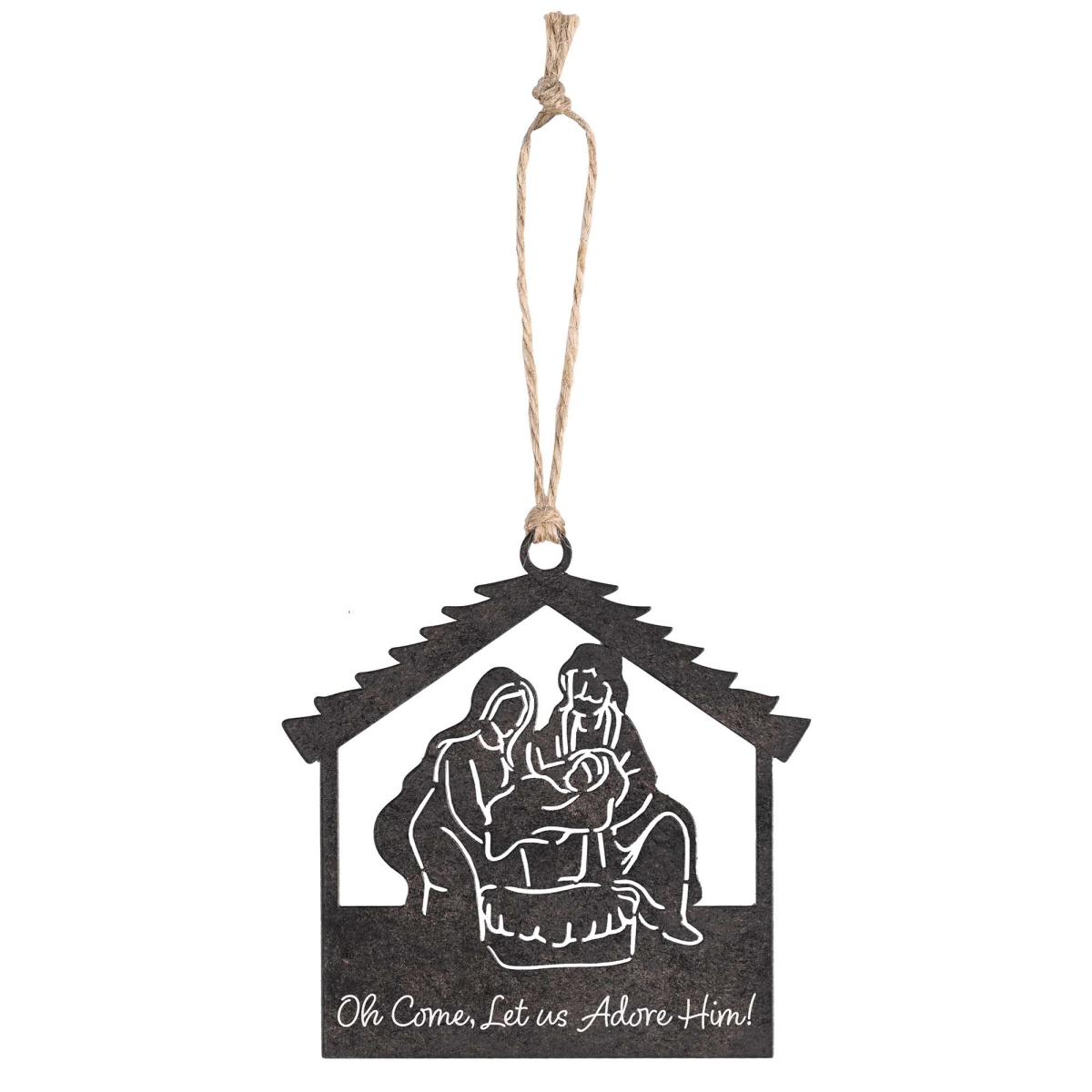 CHORNM-8 Ornament Oh Come Let Us Adore Him Metal