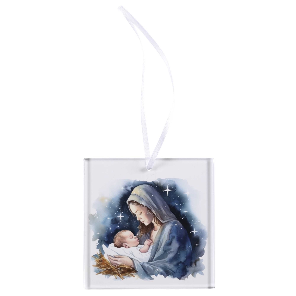 CHORNG-5 Ornament Starry Night Mary Child Glass