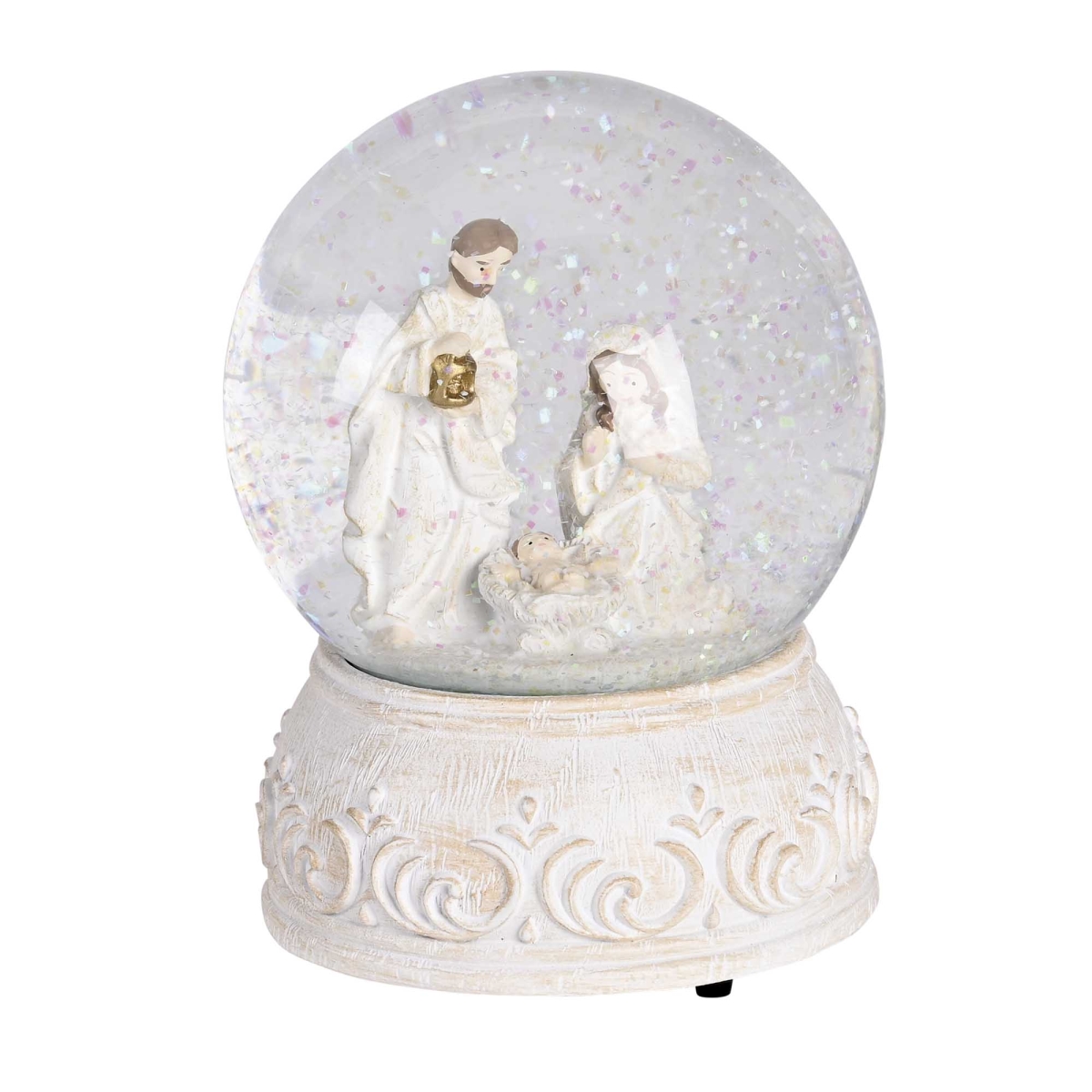 CHMUSR-32 Waterglobe Musical Silent Night White