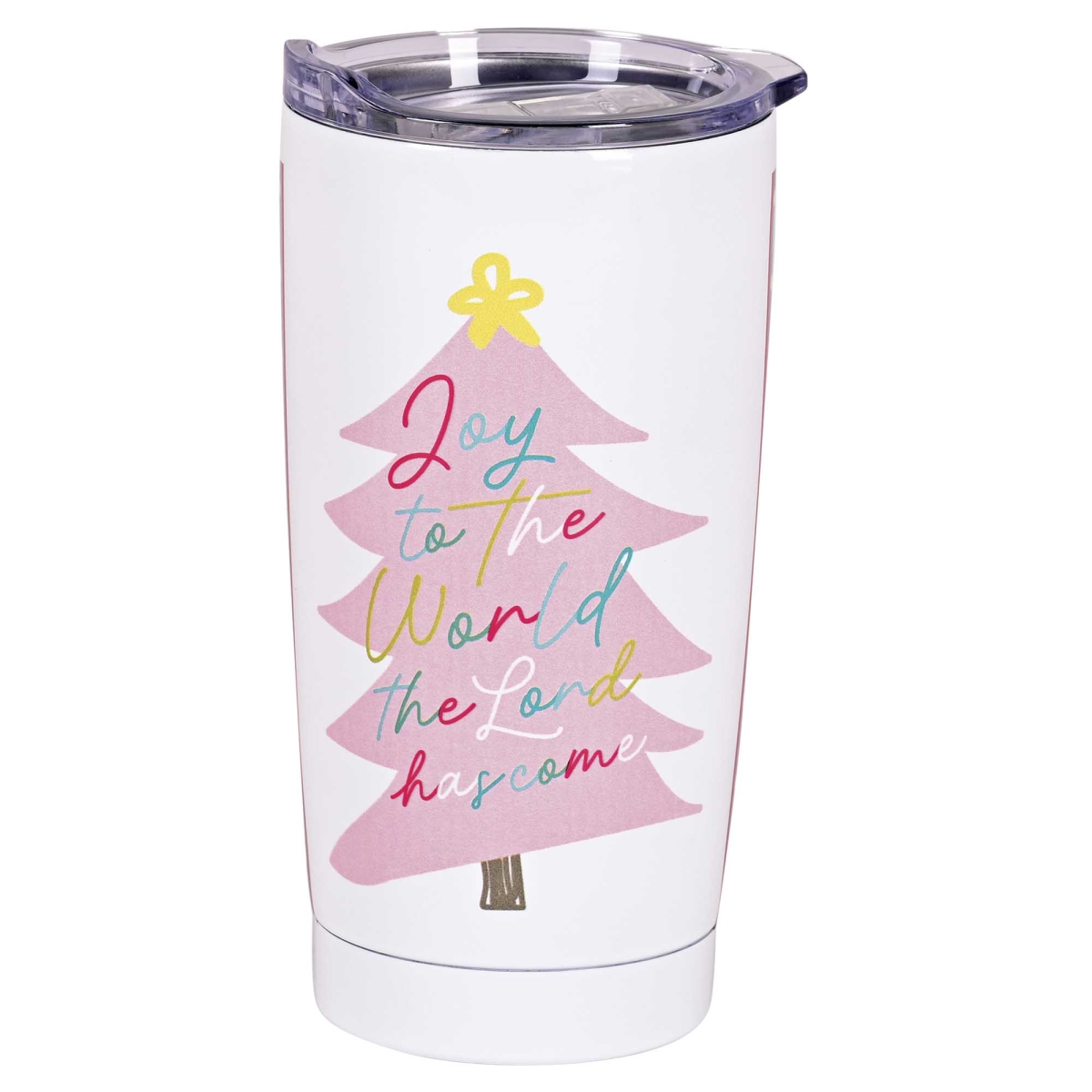 CHSSTUMW-13 Christmas Tumbler Pink Plaid Joy Tree