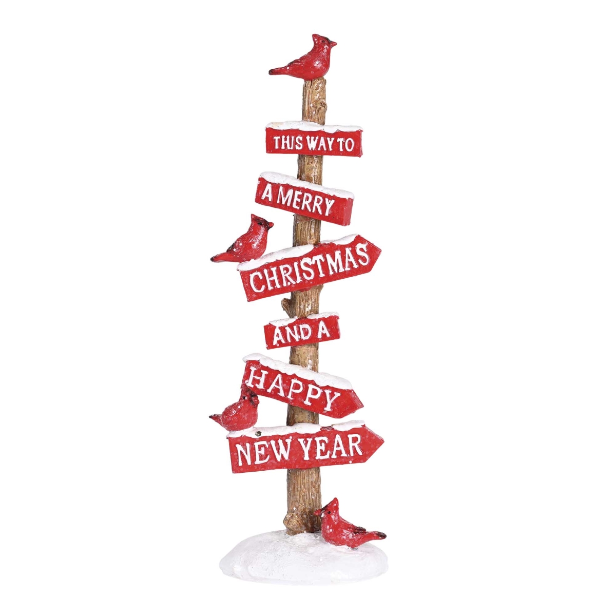 CHFIGR-332 Christmas Figurine Cardinals On A Pole