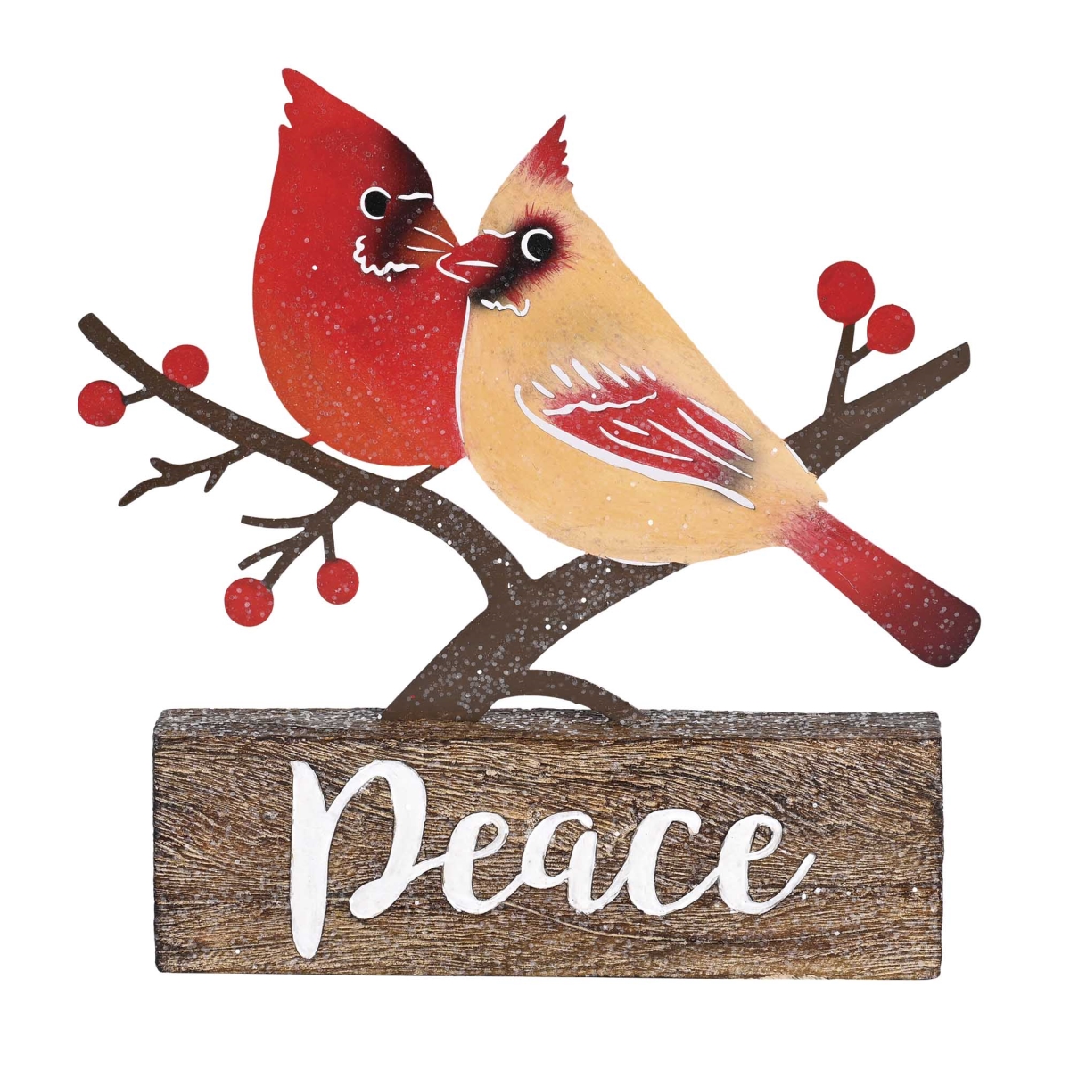 CHFIGR-350 Christmas Figurine Cardinal Peace Metal