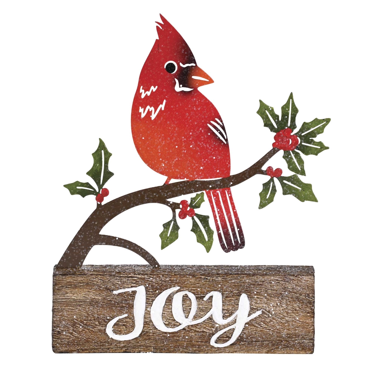 CHFIGR-339 Christmas Figurine Cardinal Metal Joy
