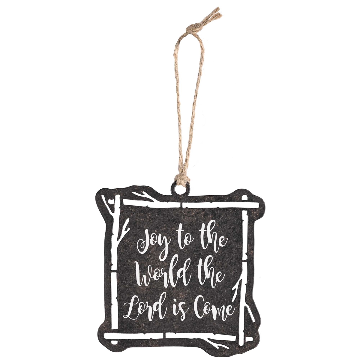 CHORNM-9 Ornament Joy To The World Square Metal