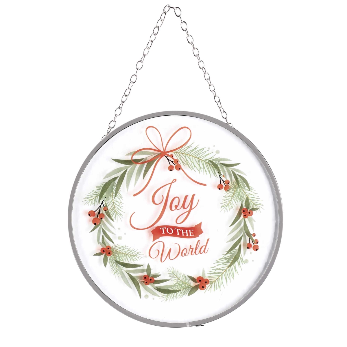 CHSUNCG-9 Suncatcher Joy To The World Wreath