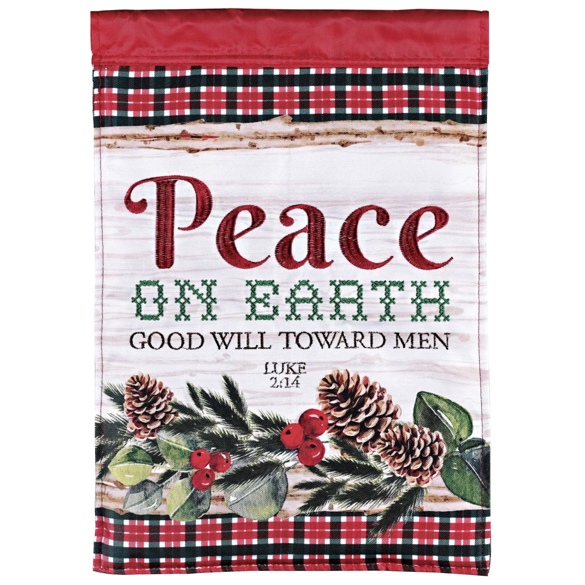 FLAG-2160 Flag Double Applique Plus Peace On Earth