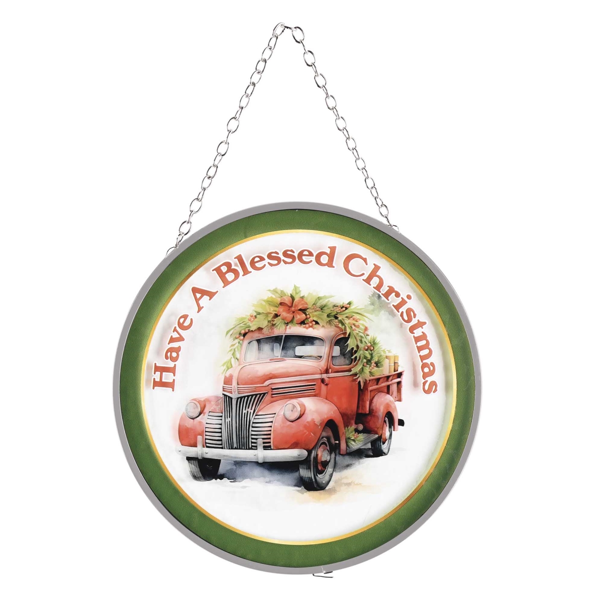 CHSUNCG-10 Suncatcher Red Truck Merry Christmas