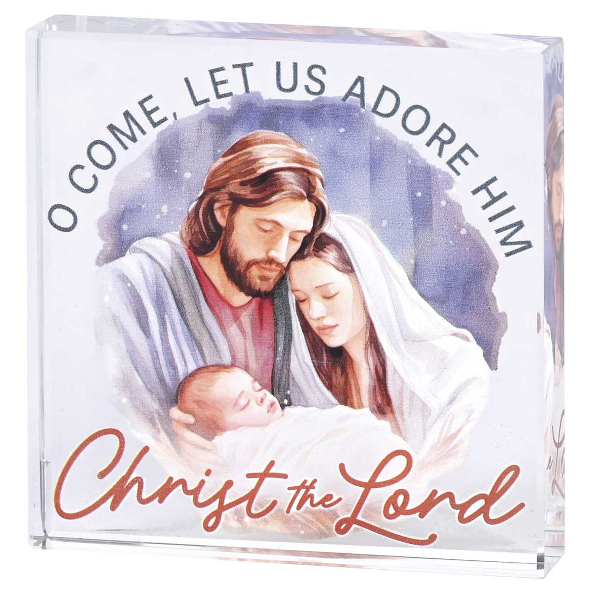 CHTTPLQG-200 Tabletop Glass Christ Is Lord 3X3