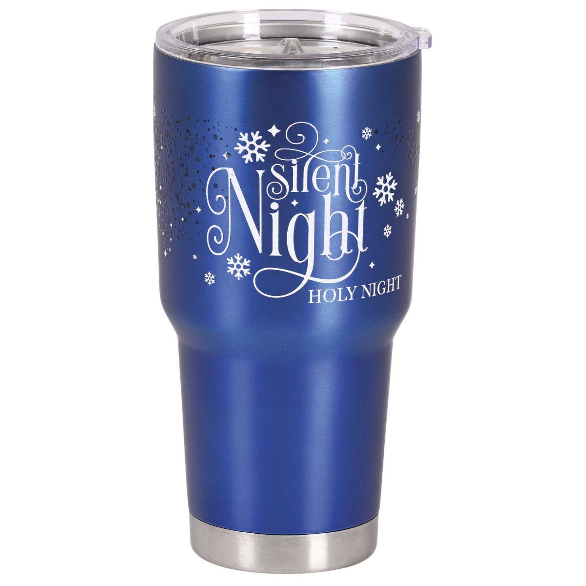 CHSSTUM30BL-2 Christmas Blue Tumbler Silent Holy Night