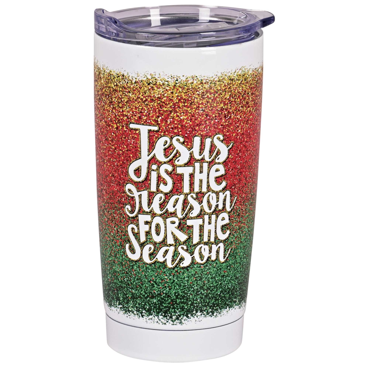 CHSSTUMW-12 Christmas Tumbler Jesus Reason Glitter