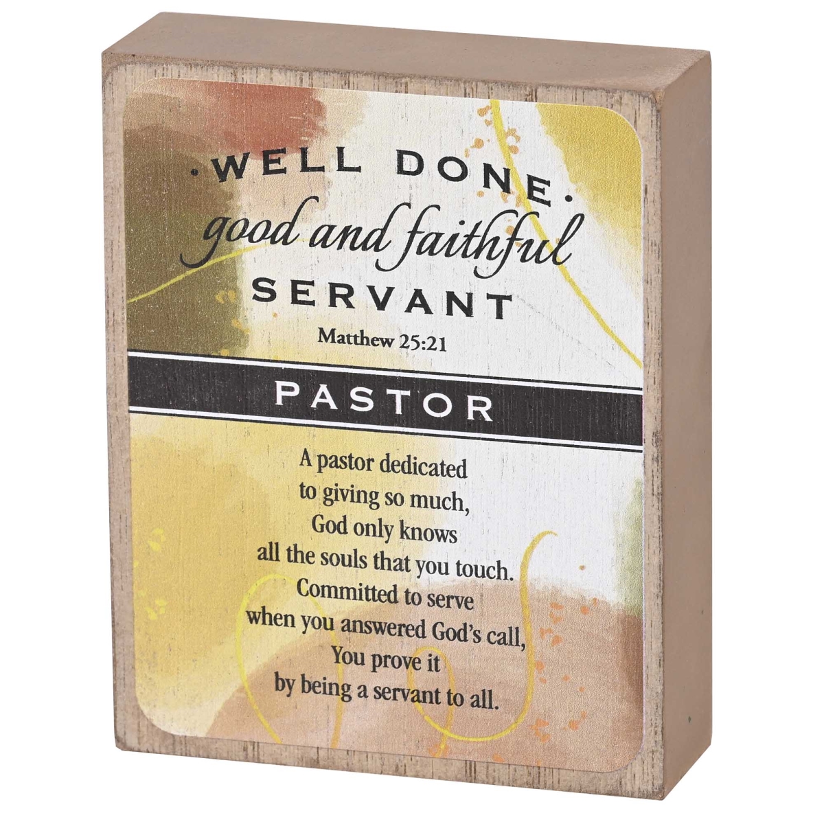 TPLK34-354 Tabletop Plaque A Pastor Dedicated 3X4