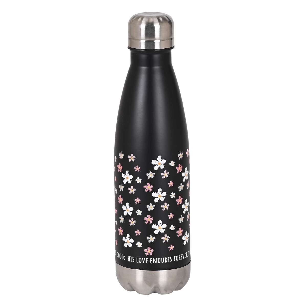 SSWBBLK-24 Water Bottle Floral Give Thanks 17 Oz
