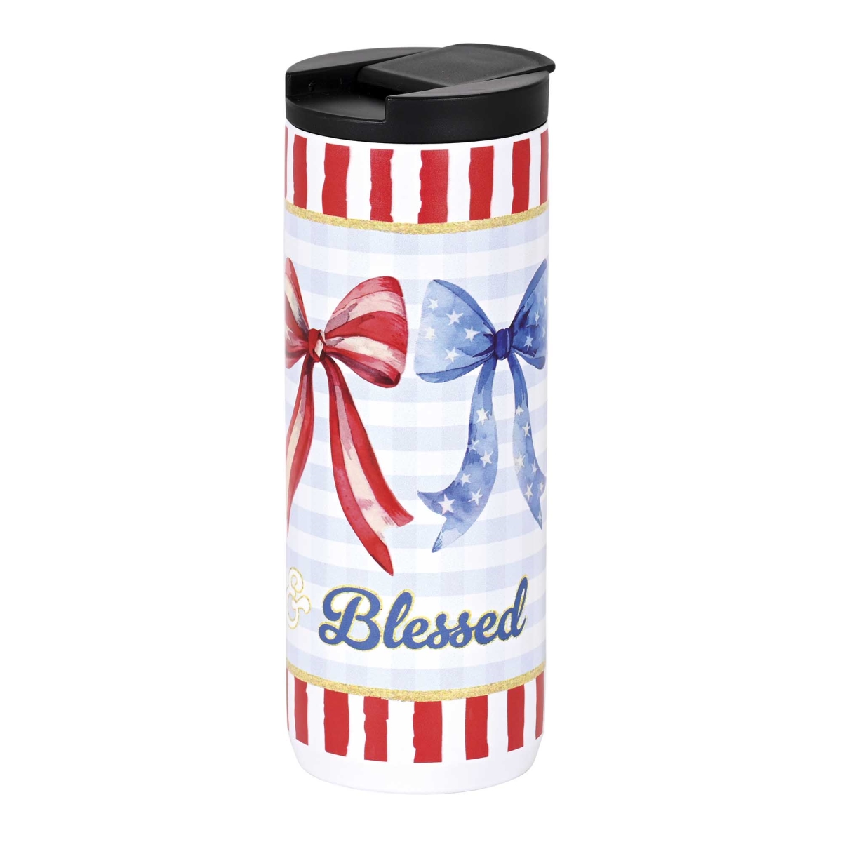 Picture of Dicksons TUMW10 Tumbler Bows Red White & Blessed 20 Oz
