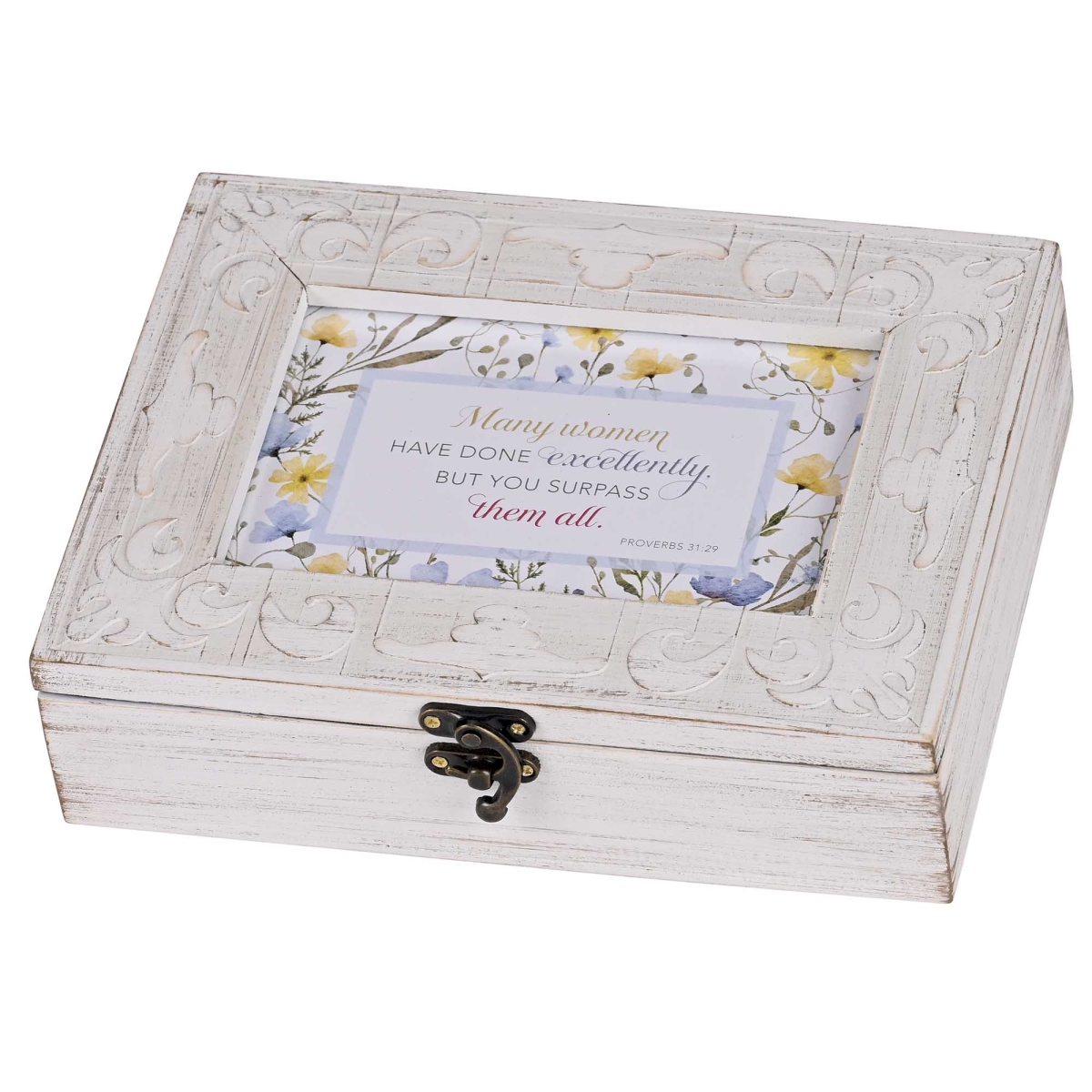 BOXWM1WH Music Box Floral Many Women Have Done