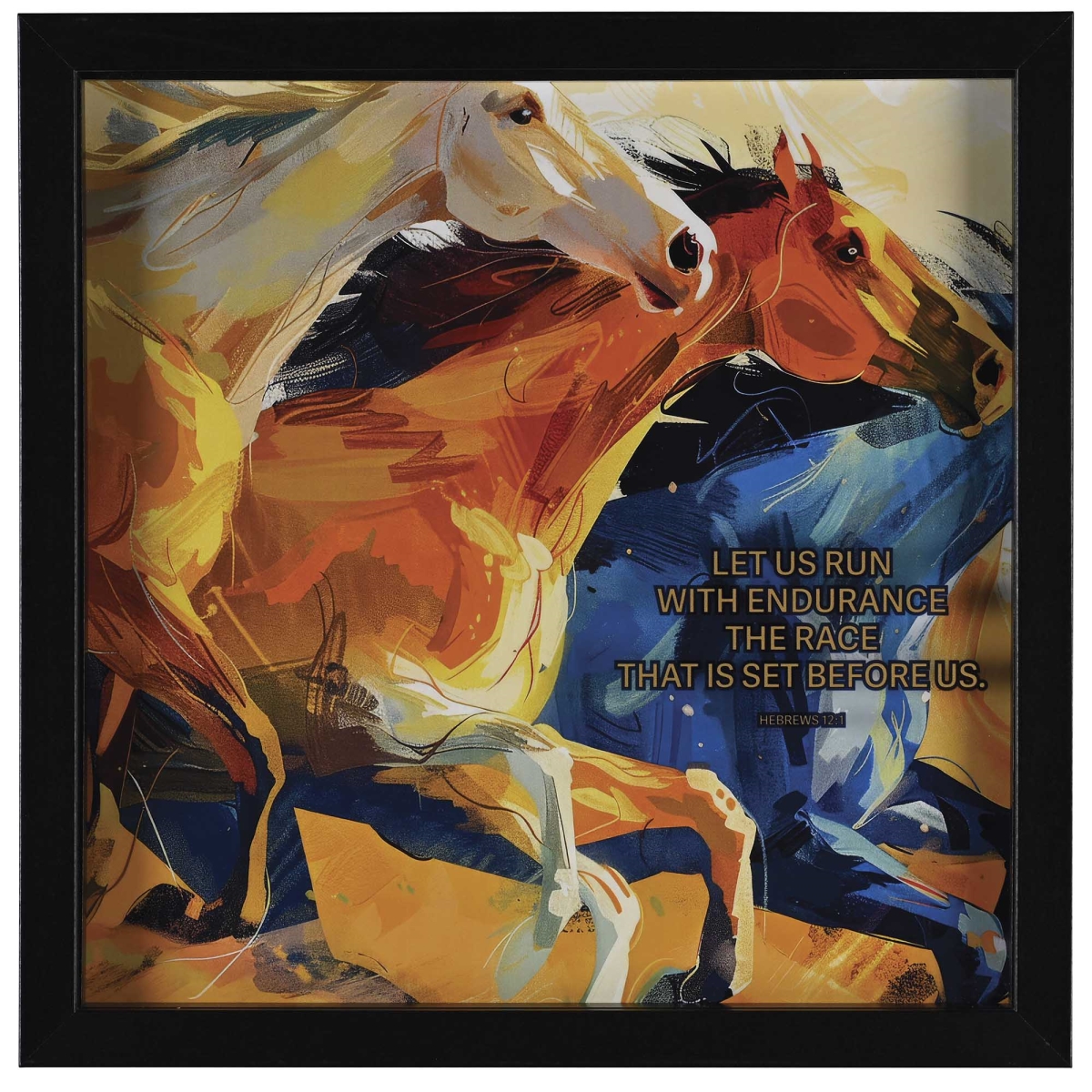FRMWDBL-1212-12 Framed Wall Art Let Us Run With