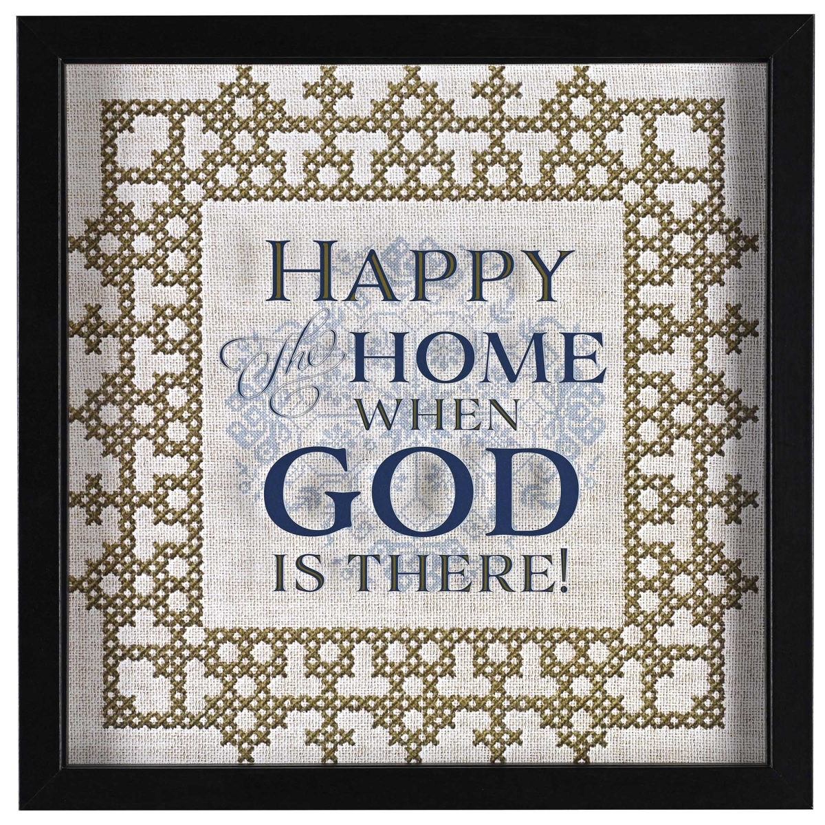 FRMWDBL-1212-2 Framed Wall Art Happy The Home When God