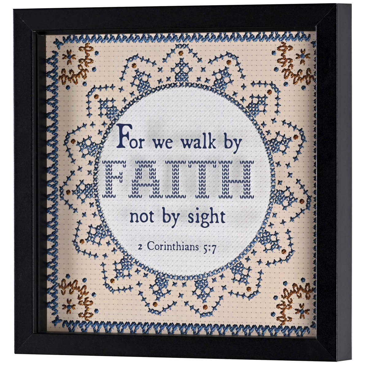 FRMWDBL-1010-1 Framed Wall Art For We Walk By Faith Not