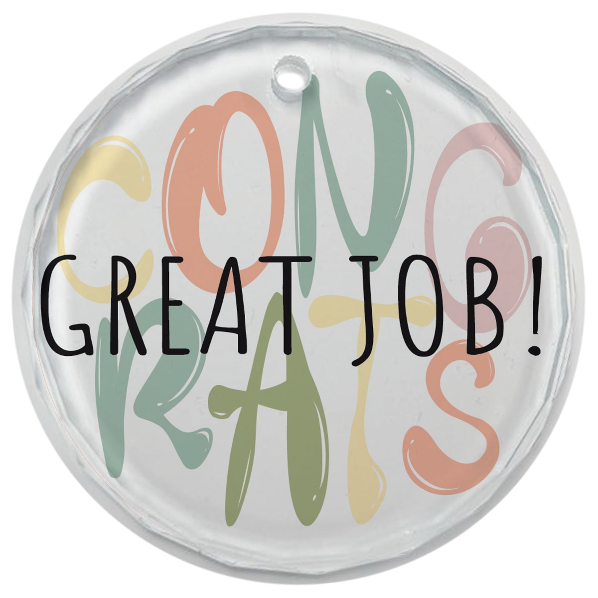 EORNG-22 Glass Ornament Congrats Great Job!
