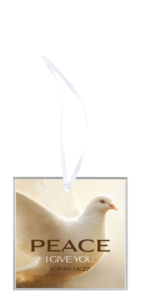 EORNG-31 Glass Ornament Dove Peace I Give You