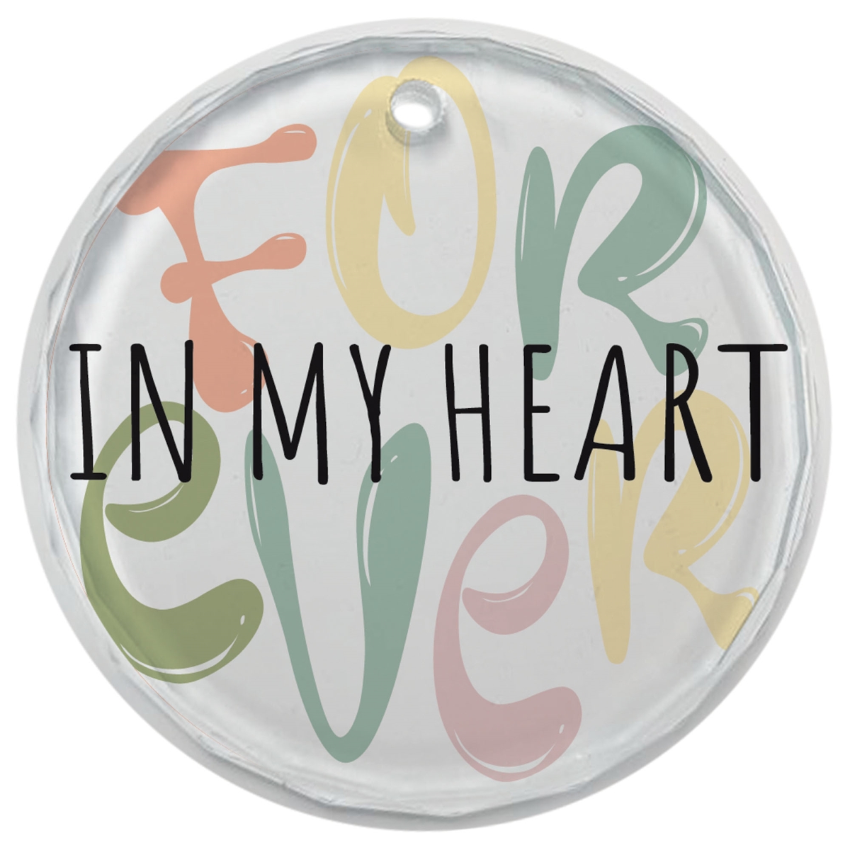EORNG-23 Glass Ornament Forever In My Heart