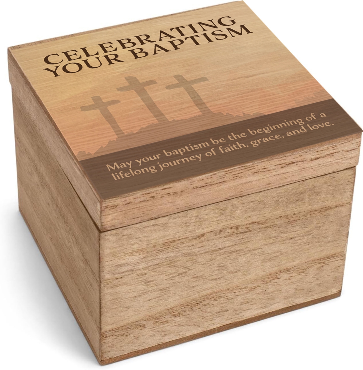 EWOODBOX-44-42S Keepsake Box Celebrating Your Baptism