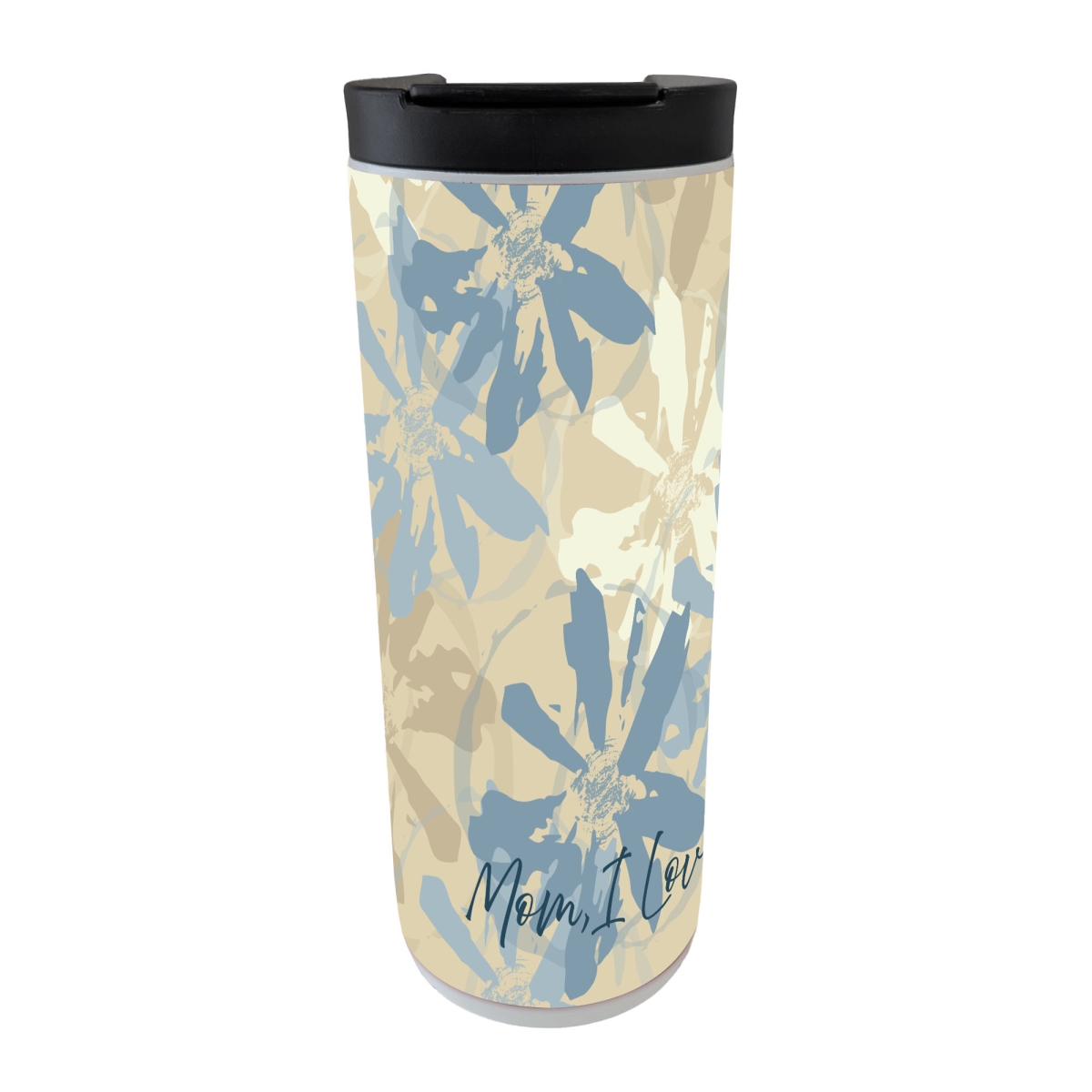 ETUMW3 White Tumbler Blue-Floral Mom I Love