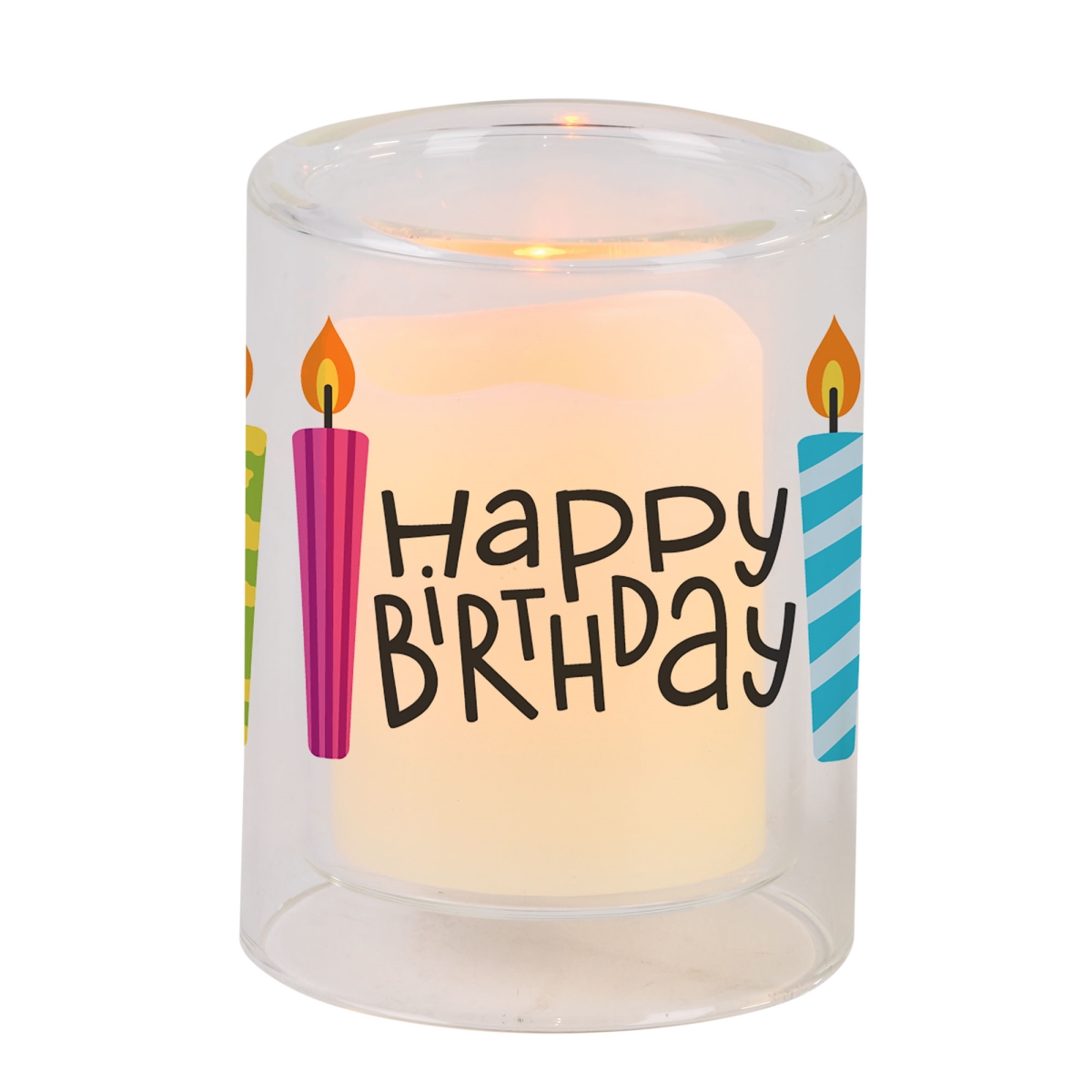 GCH-03-18 Candleholder Happy Birthday Votive