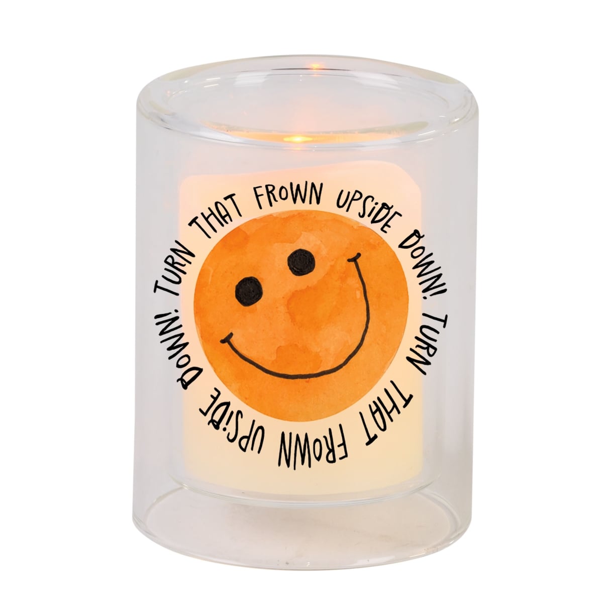 GCH-03-17 Candleholder Turn That Frown Upside Down