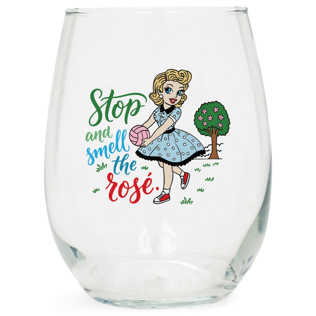 Picture of Dicksons WGL3 Wine Glass Stop And Smell The Rose 15oz