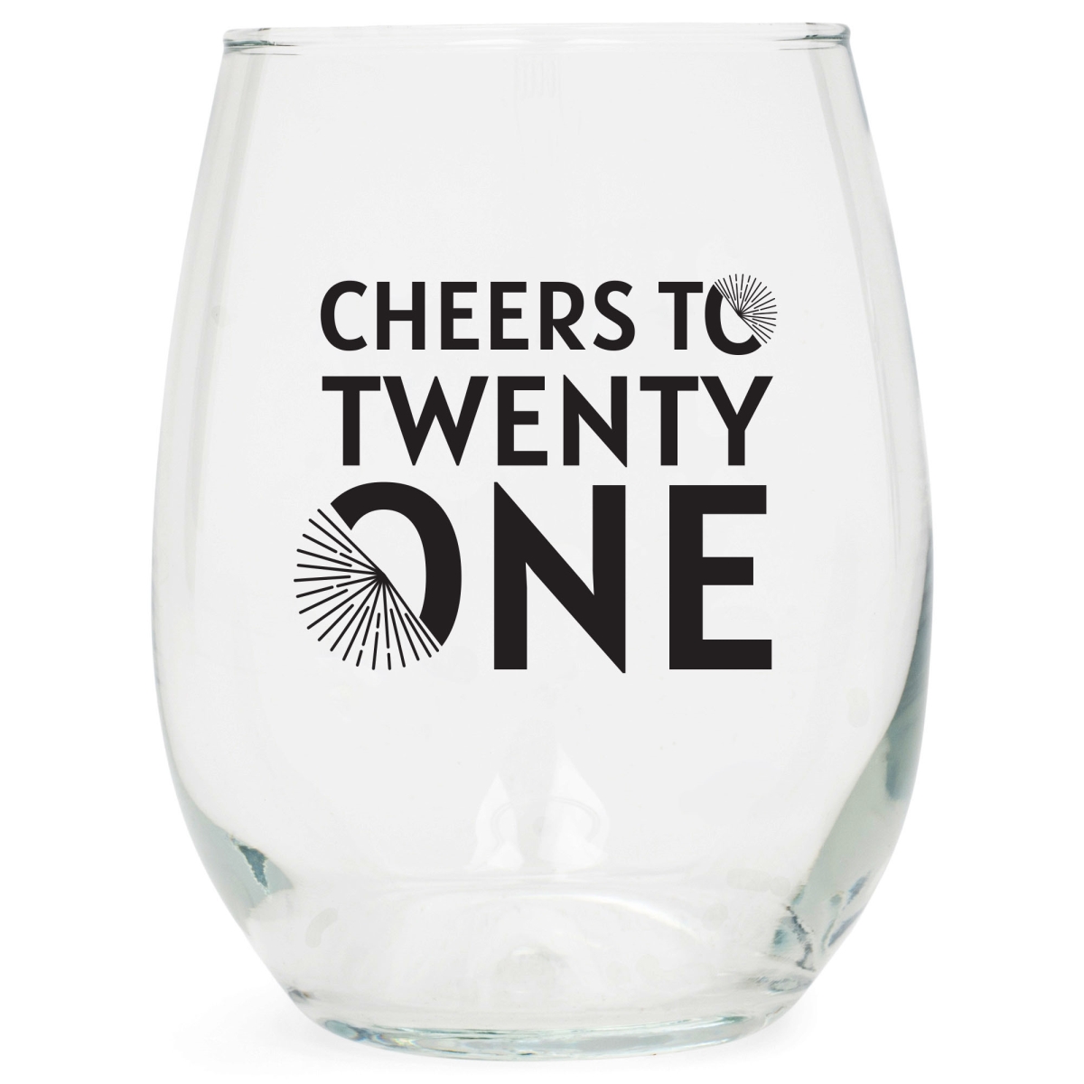 Picture of Dicksons WGL16 Wine Glass Cheers To Twenty One 15 Oz