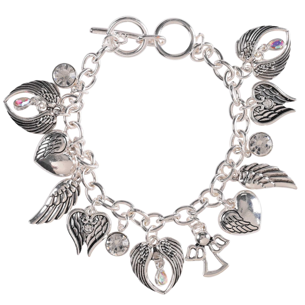 30-8099T Bracelet Multi Angel Wing Silver plate