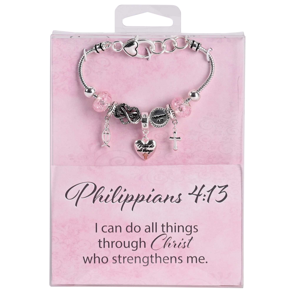 35-8506 Bracelet Philippians Cross Heart Fish