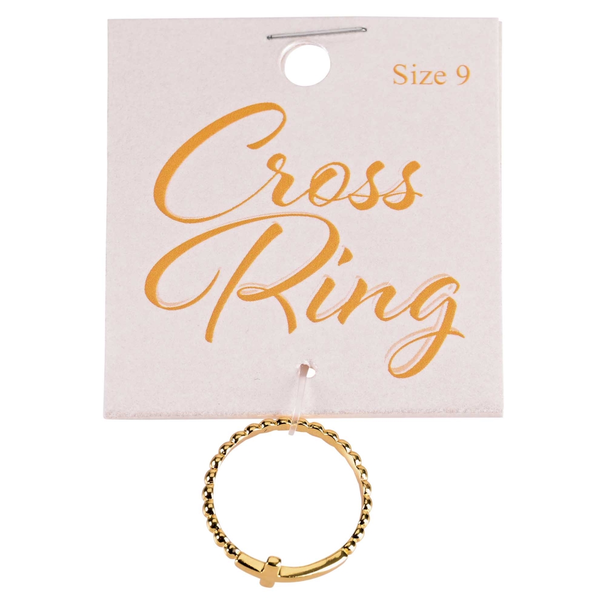 35-8520 Ring Size 7 Gold Planted Multi Cut Cross