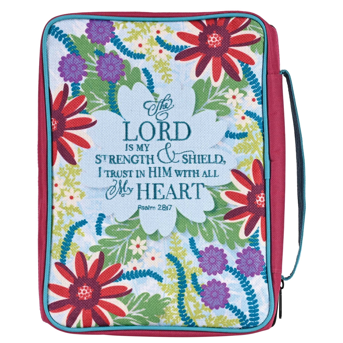 BCK-L297 Bible Cover Floral Lord Is My Strength