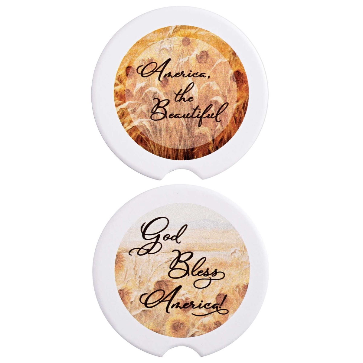 CC-65 Car Coaster God Bless America 2Pk