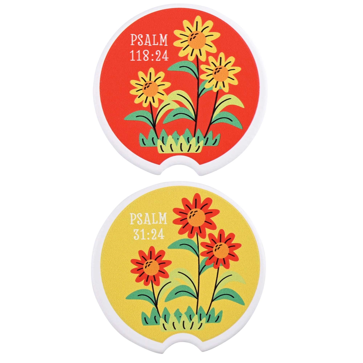 CC-55 Car Coaster Vibrant Daisey Psalms 2pk