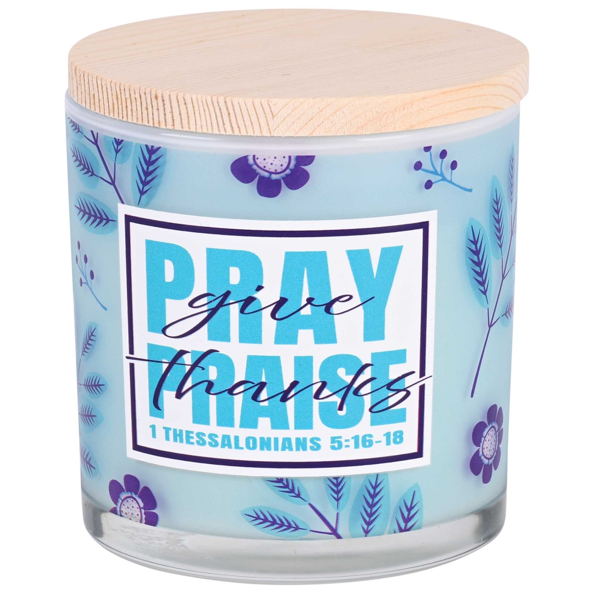 CNDLG-55 Soy Candle Pray Praise Give Thanks 13 Oz